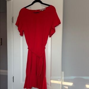 LOFT Vibrant Red Midi Dress